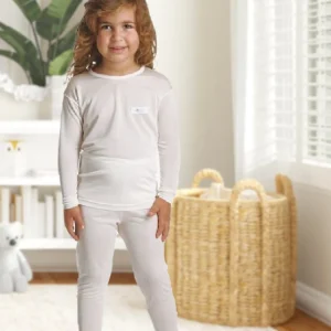 Çocuk Antialerjik Beyaz %100 Örgü Saf İpek Alt-Üst Takım