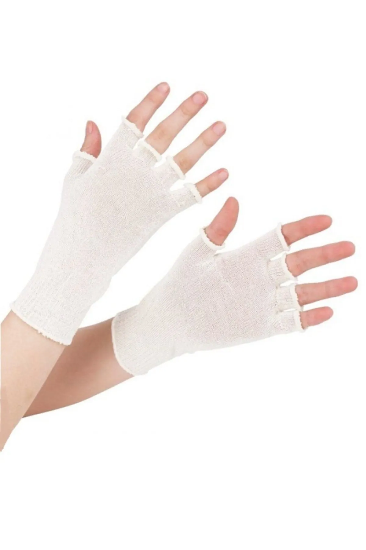 Çocuk %100 Saf Örgü Ipek Antialerjik Parmaksız Eldiven