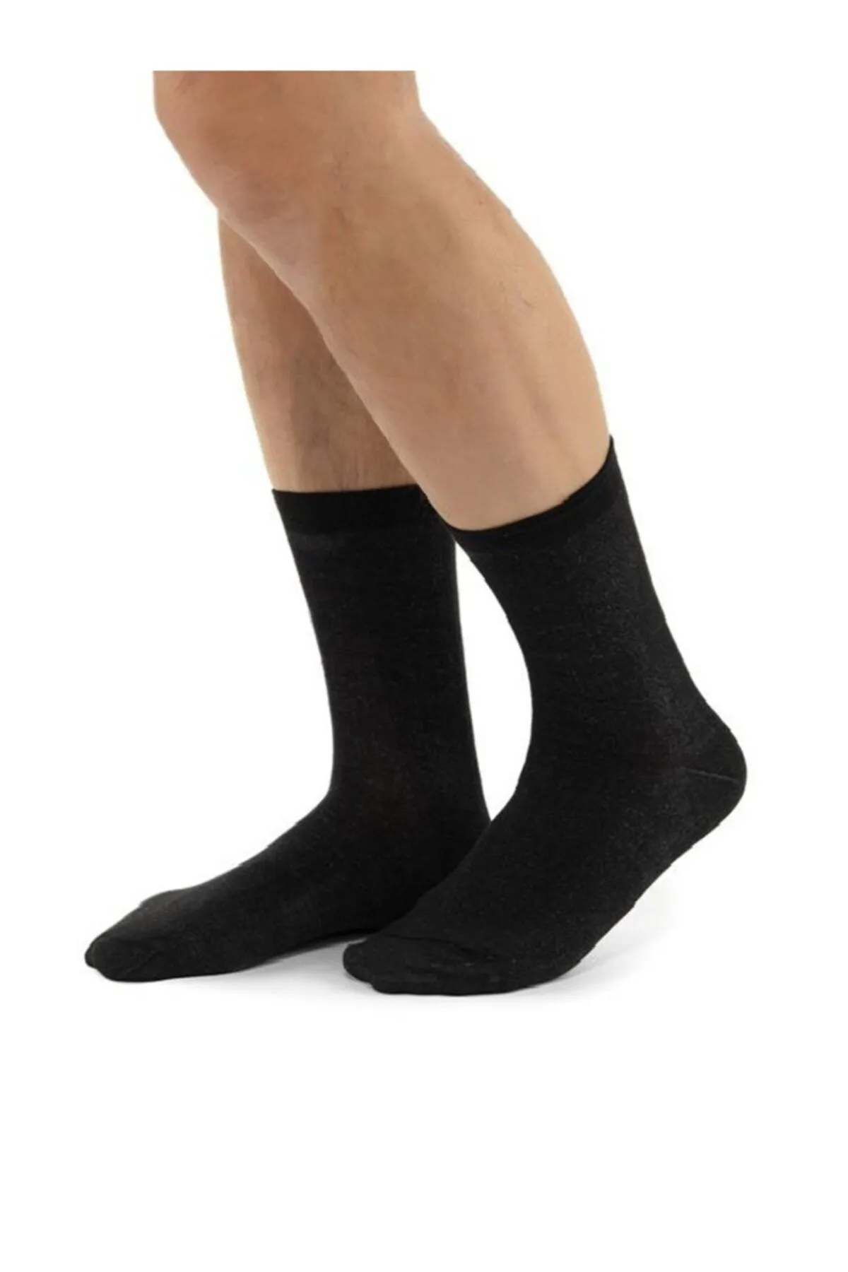 Hipoalerjenik %100 Saf Örgü Ipek Kısa Çorap Siyah